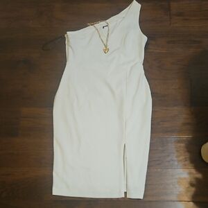 One-Shoulder White Dress / Rachel Roy